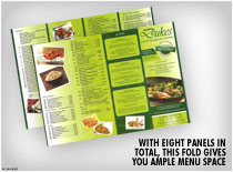 With Eight panels in total, this fold gives you ample menu space