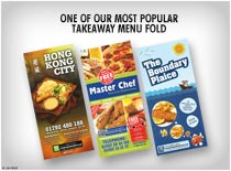 One of our most popular takeaway menu fold