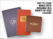 Easy to clean menus with available in a variety of sizes colours