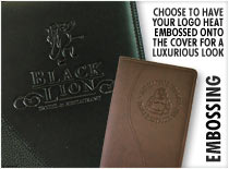 Embossing - Choose to have your logo heat embossed onto the cover for a luxurious look
