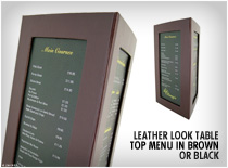 Personalize Your Menu with a gold, silver or white metal plate