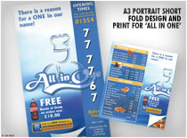 A3 Portrait short fold design and print for all in one